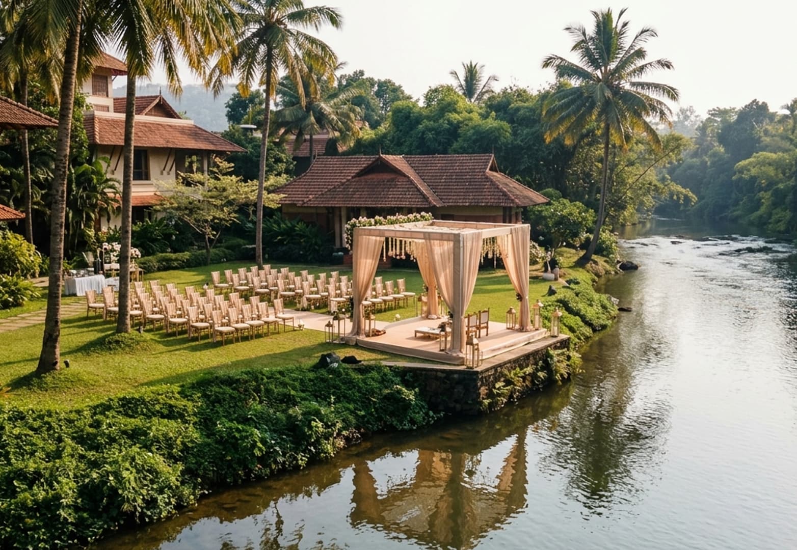 Kushalnagar, Coorg — Cauvery-side resorts for medium-sized events.