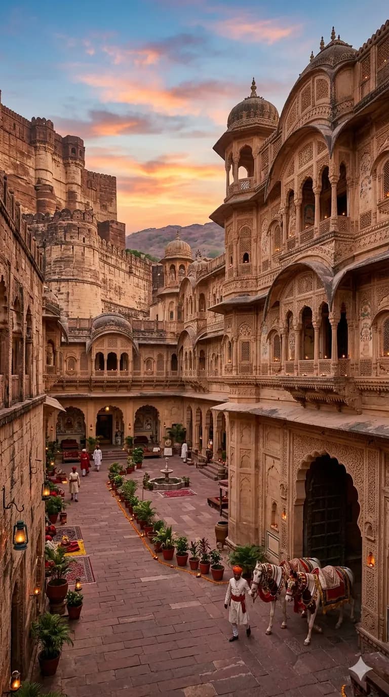 Royal & Heritage — Palace courtyards, forts, havelis, generational grandeur.